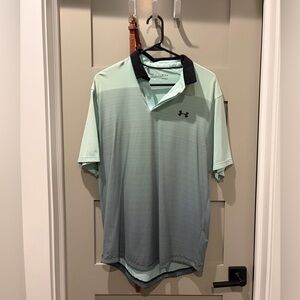 Under Armour Men's Light Green and Black Polo Shirt